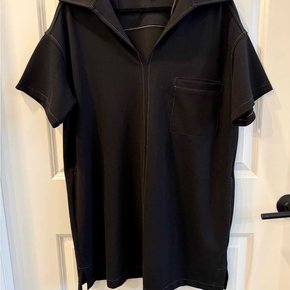 Max Studio Black Casual Button Down Shirt Dress